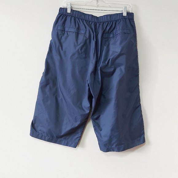 Polo Jeans Co. Ralph Lauren Windbreaker Short Pant Medium Blue Side Snap Button - Picture 2 of 11